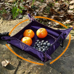 plateau pliable tissu violet utilitaire outdoor myrtilles oranges tissage texturé imperméable multifonctionnelextérieur