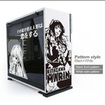 autocollants pvc noir blanc dessins anime texte japonais vis boitier pc moderne
