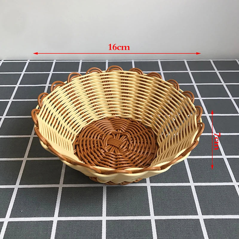 panier tressé rotin beige rustique support rangement fruits secs salon
