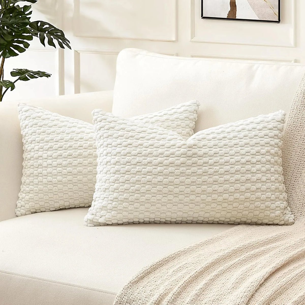 housse coussin velours côtelé orange boho chic 30x50cm 45x45cm 50x50cm decoration polyester coton texture