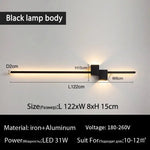 applique murale led noire moderne minimaliste effet lumineux linéaire contemporaine fixée mur 60 90