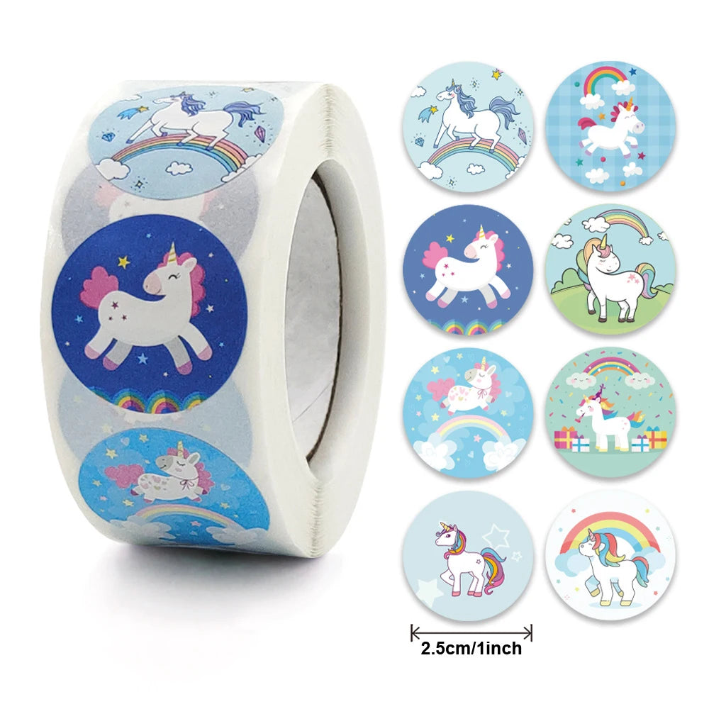 autocollants licorne arc ciel nuages fleurs adhésifs dessin animé multicolor rose blanc violet anniversaire