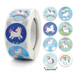 autocollants licorne arc ciel nuages fleurs adhésifs dessin animé multicolor rose blanc violet anniversaire