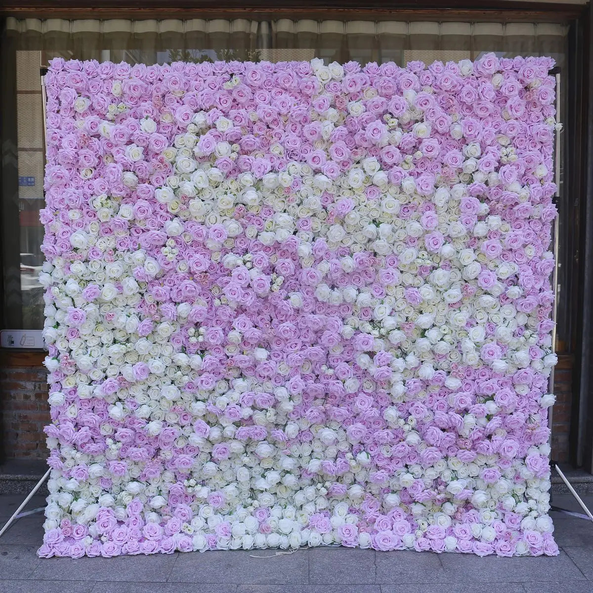 panneau floral decoratif blanc rouge fleurs artificielles toile fond mariage mur fleurs decoratif