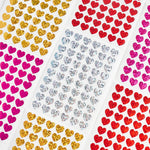 sticker forme cœur glitter rouge doré argenté adhésif décoration agenda st valentin festif brilanten