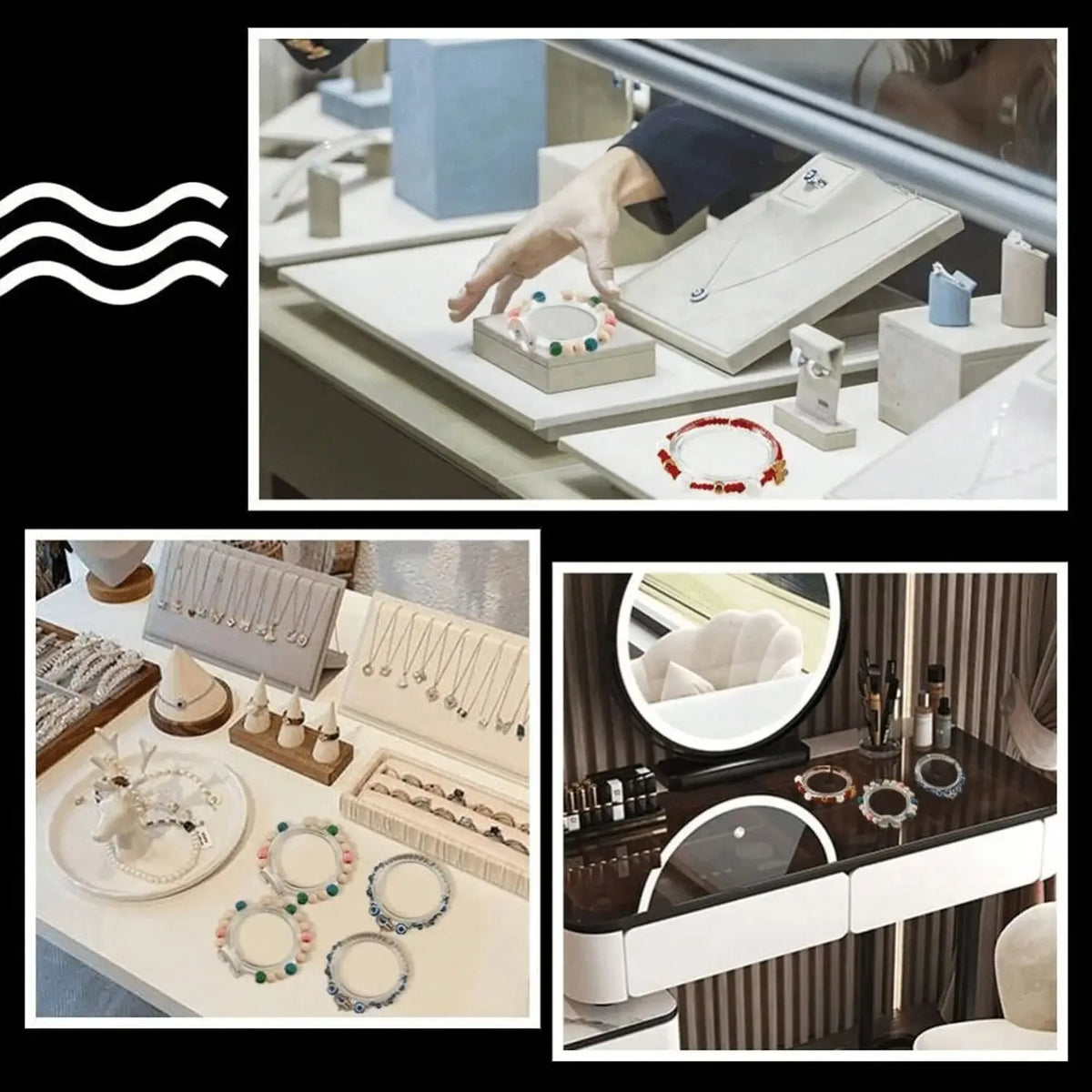 Étagère ronde pour exposition de bracelets fins