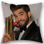 taie d'oreiller carrée 45x45cm moderne motif Kendji Girac imprimé uni côté opaque polyester