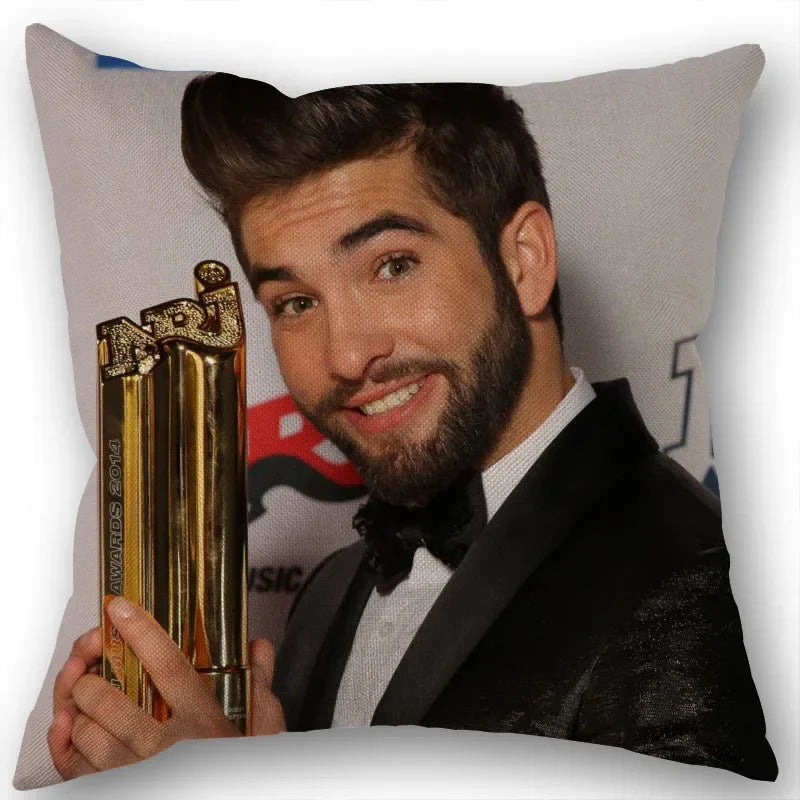 taie d'oreiller carrée 45x45cm moderne motif Kendji Girac imprimé uni côté opaque polyester