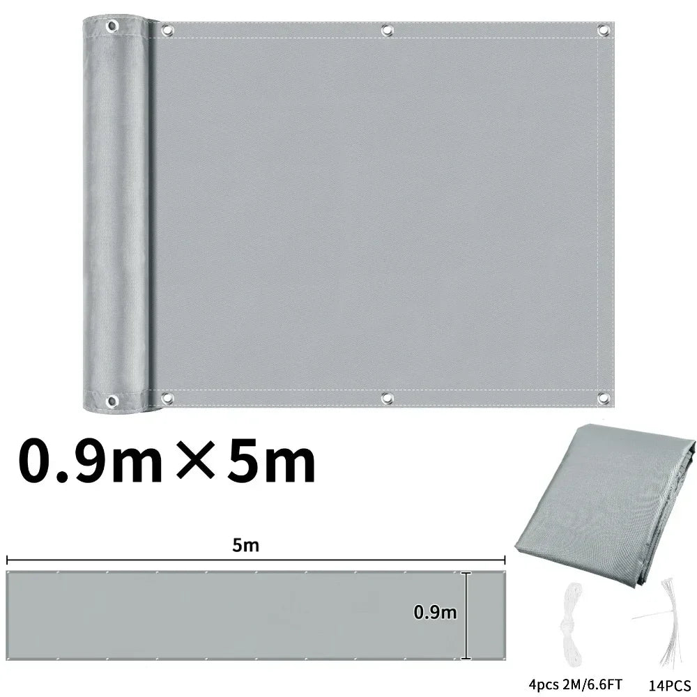 rideau balcon gris rayures moderne clips câbles 90x500cm 90x600cm 90x300cm 75x600cm
