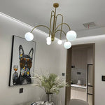 suspension lumineuse moderne rouge blanc sphères translucides chambre salon étude scandinave