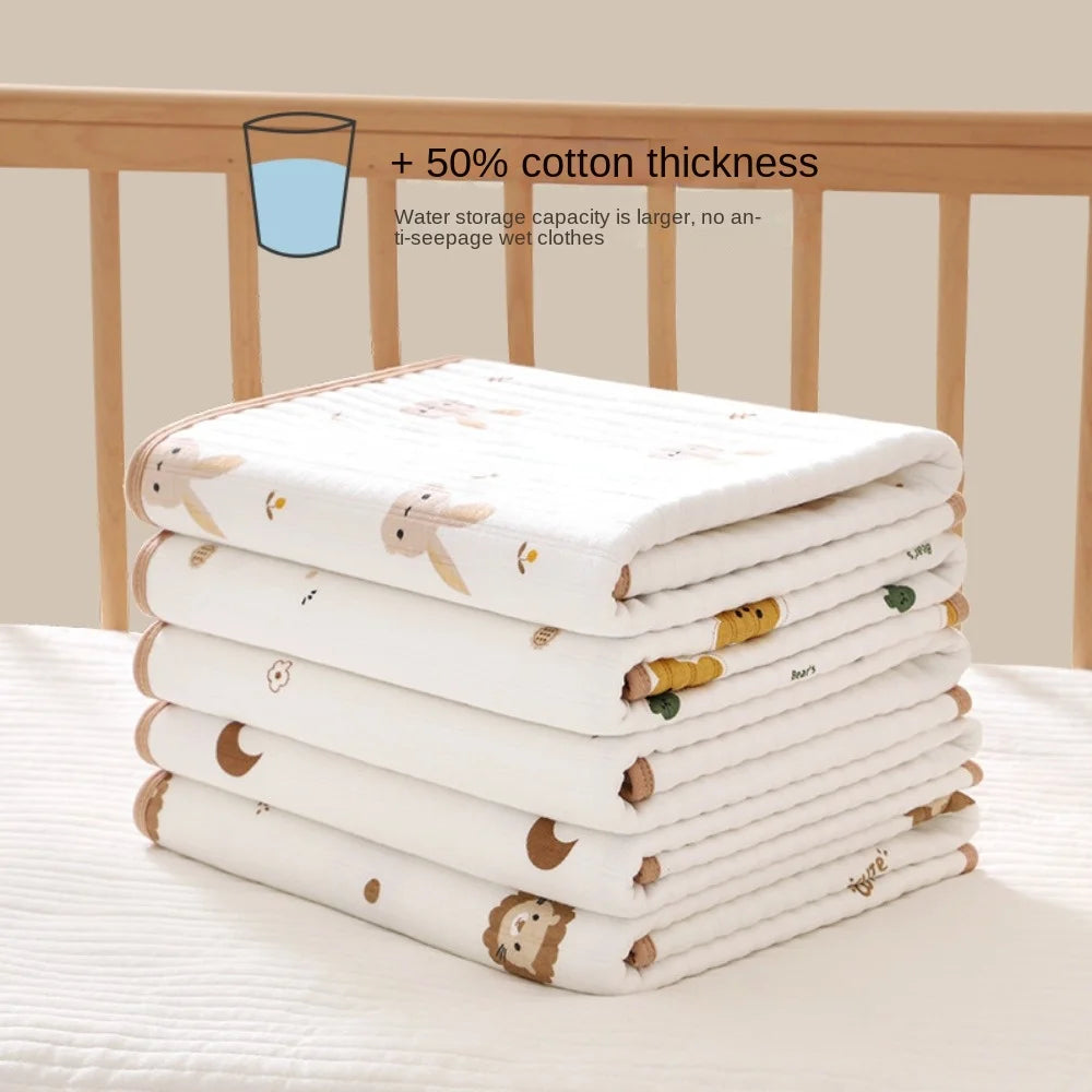 tapis bébé blanc imprimé ours lapins points dorés doux décoratif