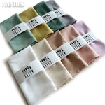 serviettes table coton texture lin moderne vert jaune gris rose beige blanc opaques clips
