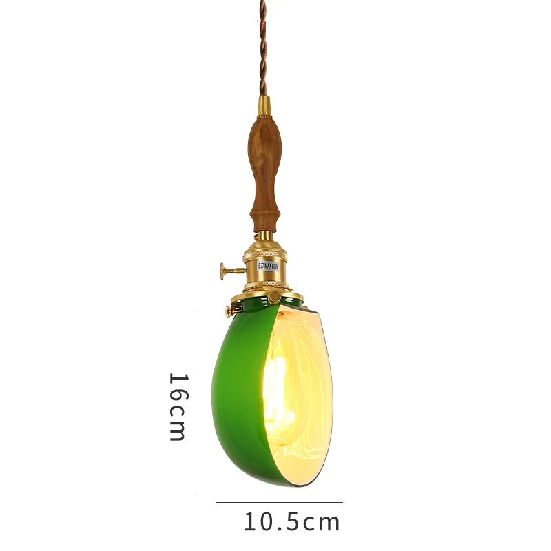 lampe suspendue vintage vert ombre matériau pierre verre 25cm ajustable 200cm autonomie e27