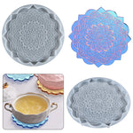 serviettes table motif floral gris bleu vert doré modernes silicone