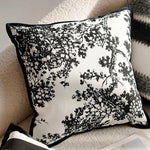 housse coussin carré plaid géométrique blanc noir contemporain amovible lavable