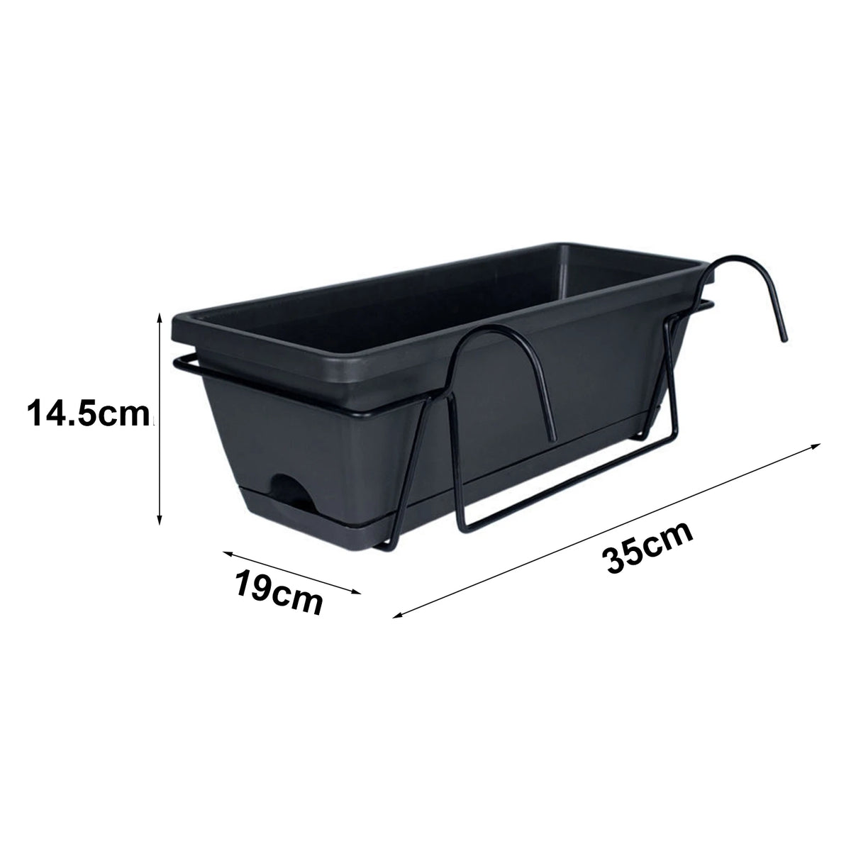 jardinière bac fleurs verte moderne clips métalliques rouille noire rechargeable extérieure balcon