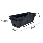 jardinière bac fleurs verte moderne clips métalliques rouille noire rechargeable extérieure balcon