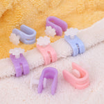 clips fixation violet rose bleu fleurs blanches moderne pratique 12pcs