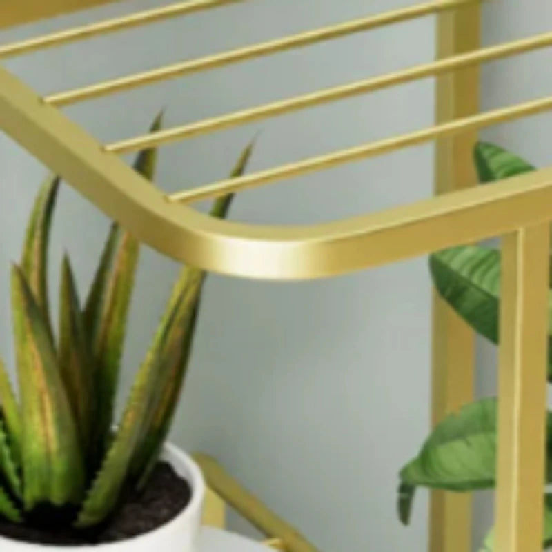 étagère métal multi niveaux plantes moderne extérieur intérieur or noir blanc