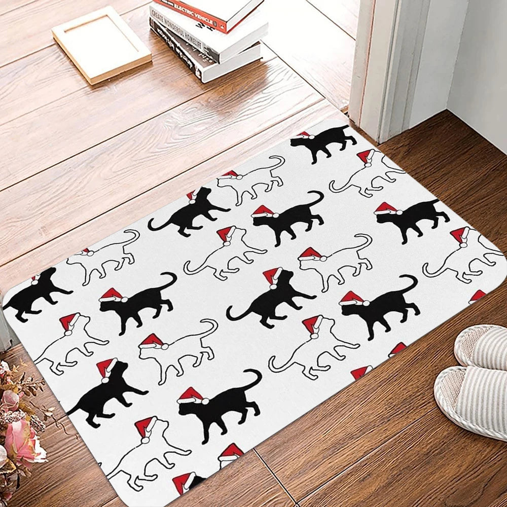 tapis porte chien motif mignon Noël décor maison intérieur moderne petit 30x50cm