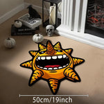 tapis dessin animé souriant jaune noir contemporain antidérapant intérieur extérieur prière camping voyage