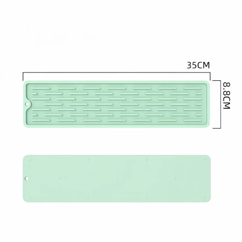 tapis cuisine silicone moderne noir gris rose jaune blanc vert rayures horizontales