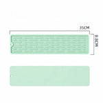 tapis cuisine silicone moderne noir gris rose jaune blanc vert rayures horizontales