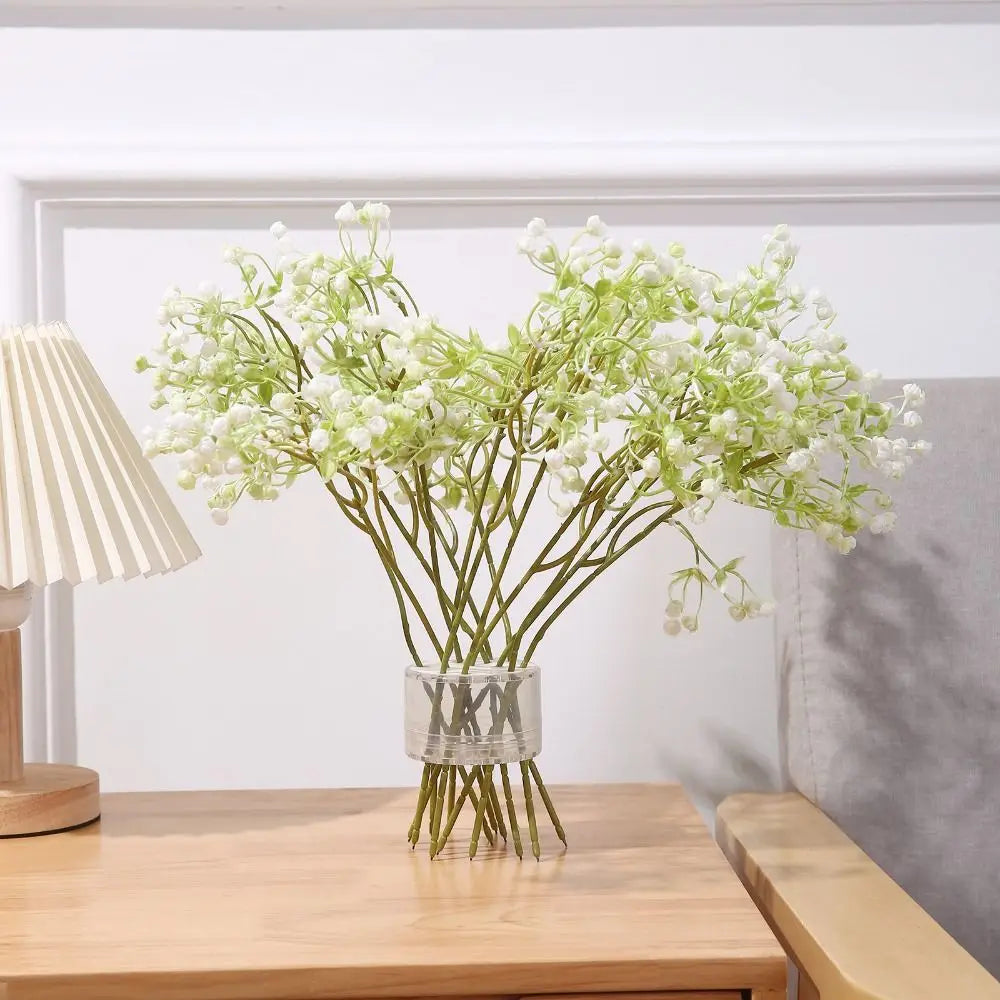 support fleurs moderne élégant beige clair trous circulaires boîte emballage fleurs artificielles transparent ornement
