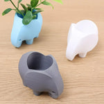 cache pots éléphant bleu gris blanc moderne adhésif decoration intérieure pot fleurs cactus