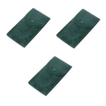 pochette rangement montre velours vert bouton métallique protection anti choc sac emballage bijoux