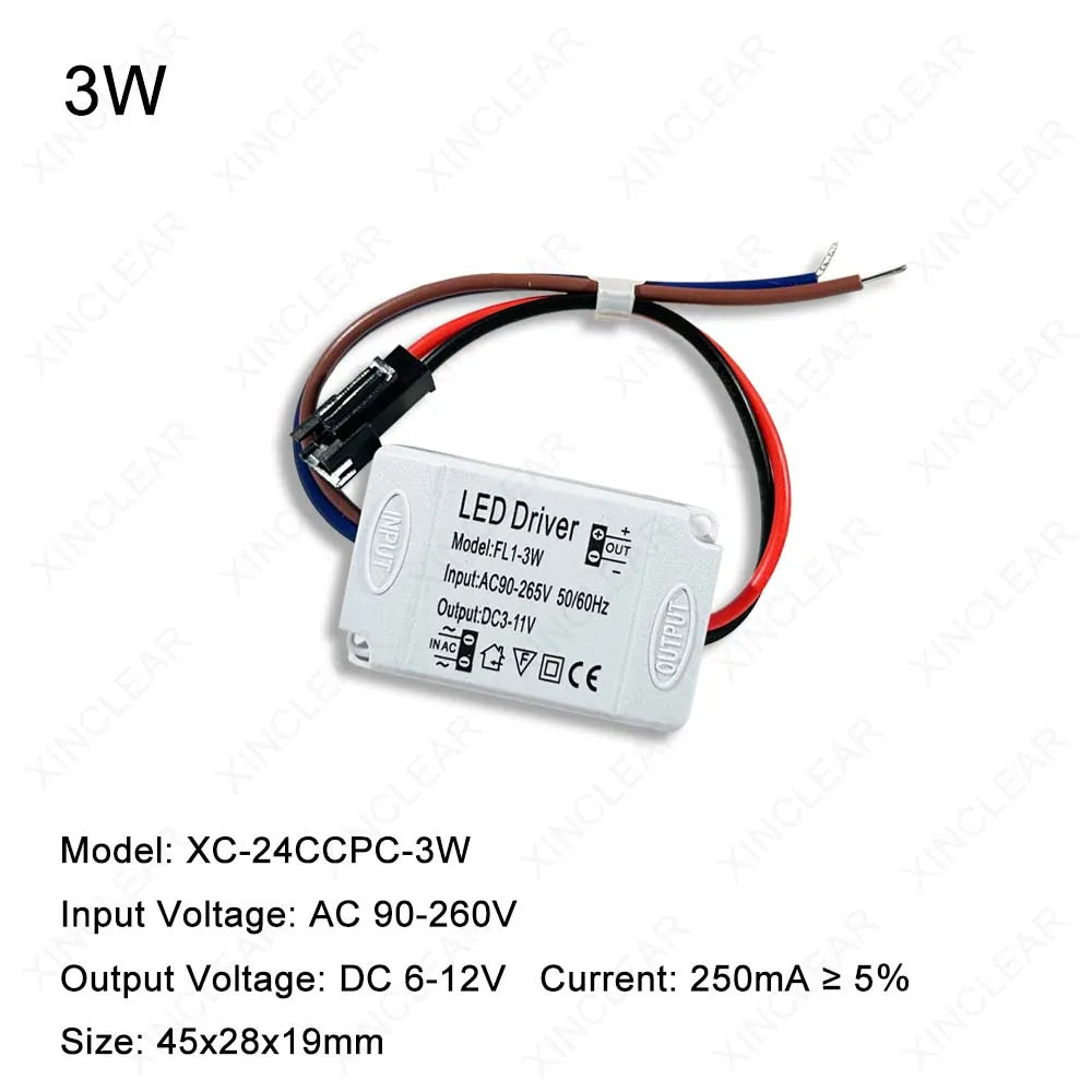 driver led 3w 12w 18w 24w adhésif câbles blanc moderne certification fcc