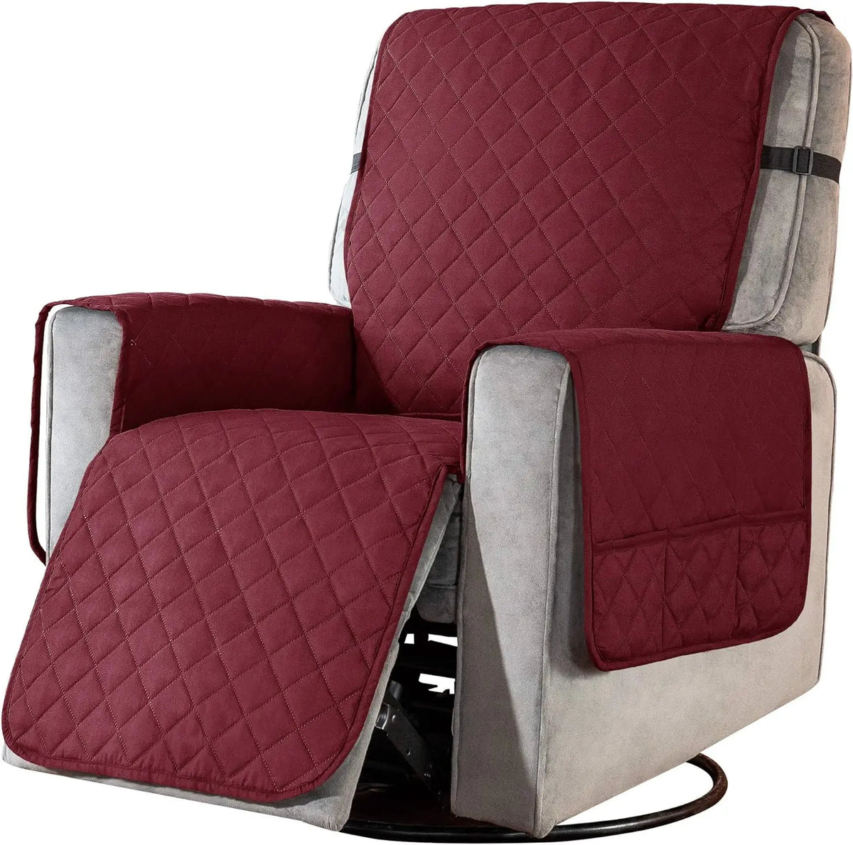 couvre siège fauteuil inclinable polyestère quilted gris moderne sécurité poche rangement machine