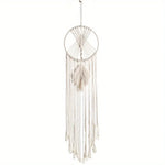 attrape rêves boho chic macramé plume franges beige clair noels réguliers chambre décoration