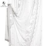rideau blanc dentelle broderie florale classique transparent fenêtre salon chambre moderne maison