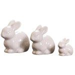décoration intérieure statue lapin blanc céramique lisse brillante classique moderne petite taille