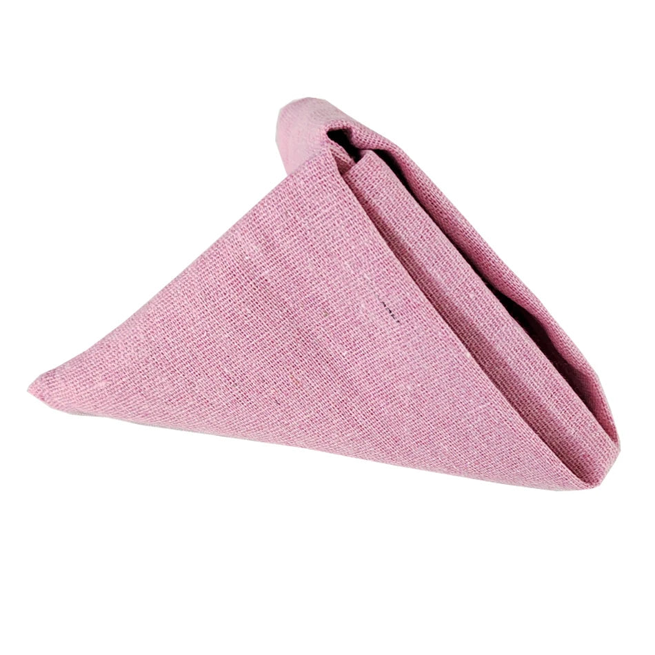serviettes lin vert olive rose pâle violet clair classiques clips dorés set usage quotidien