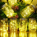 lumière led solaire mason transparent argenté vintage 20 led rechargeable extérieure patio jardin festive