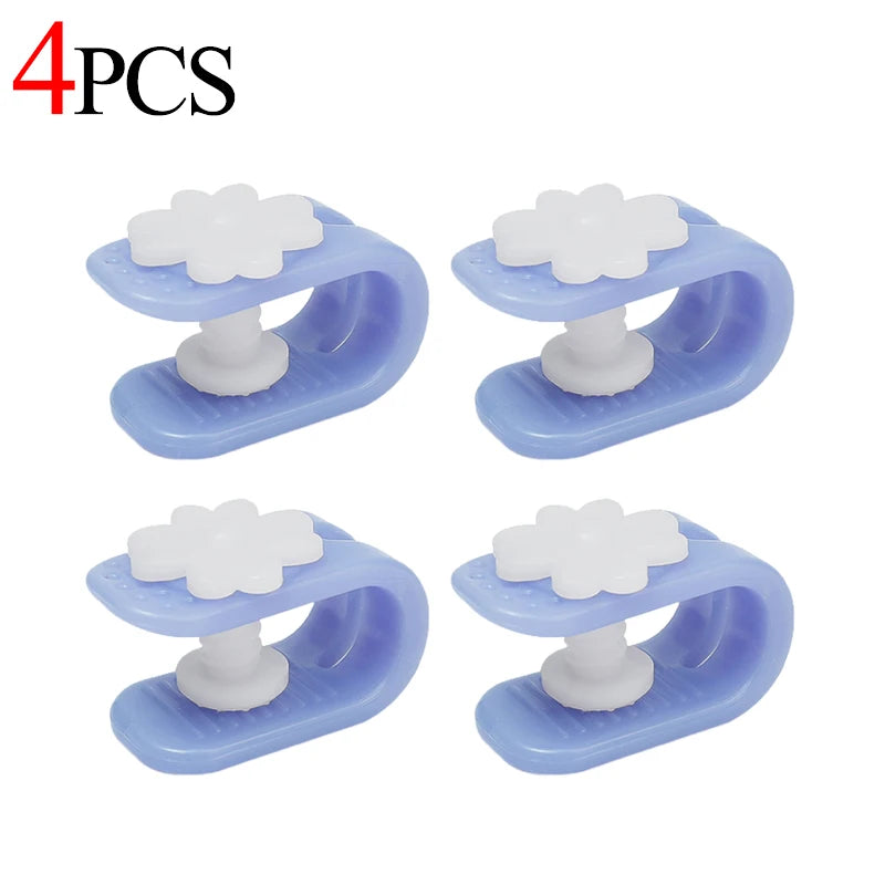 clips fixation violet rose bleu fleurs blanches moderne pratique 12pcs