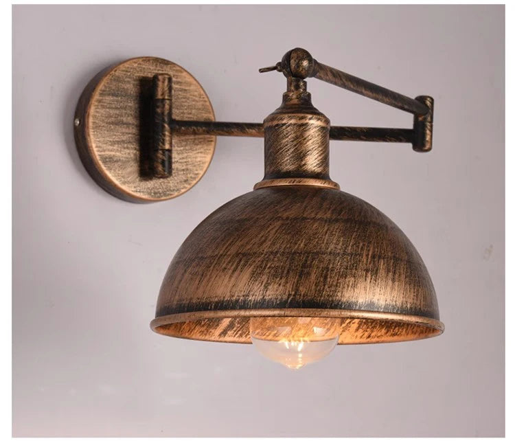 lampe murale industrielle bras pliant noir éclairage chambre coucher étude salon économique