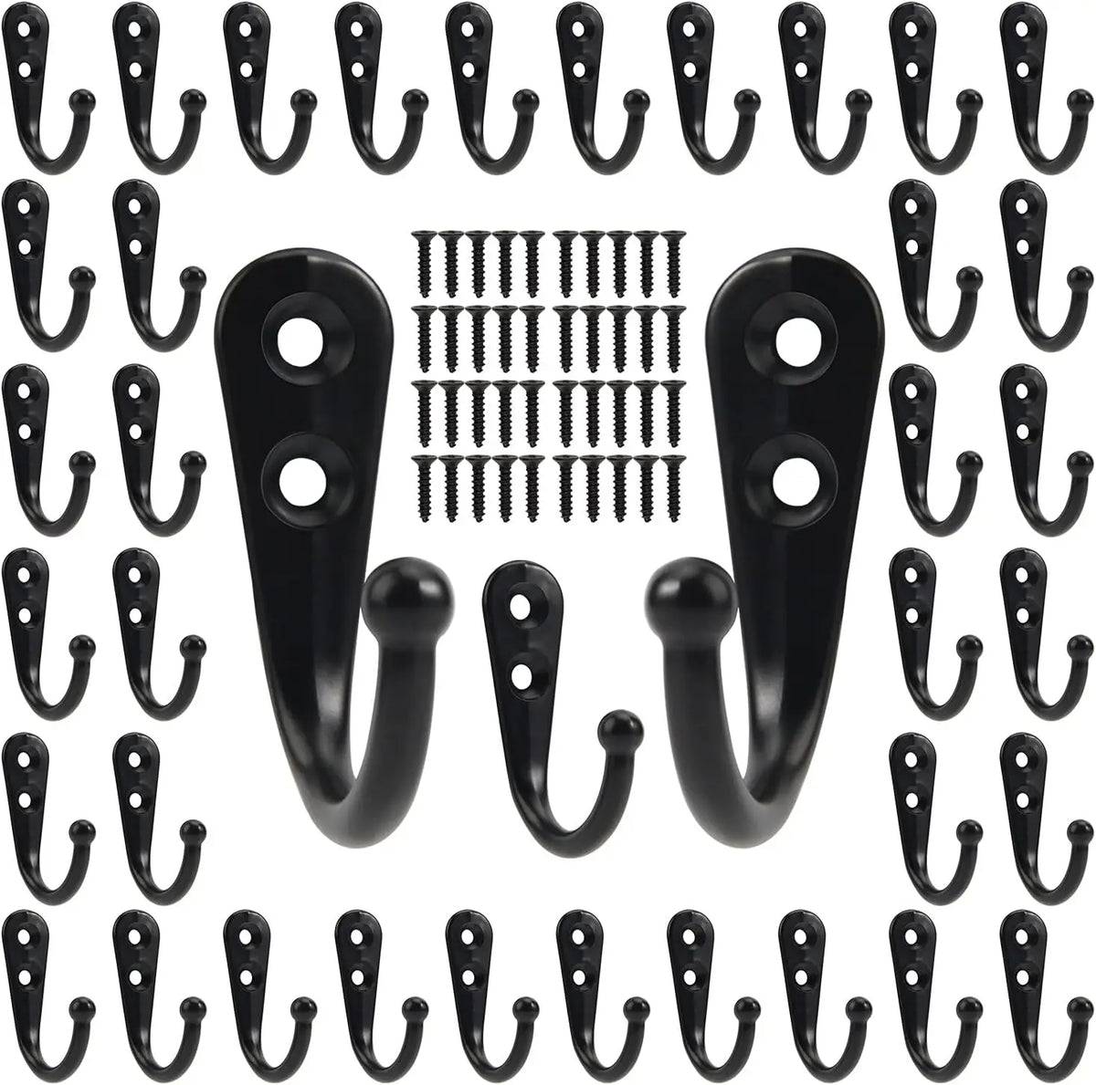 crochets murals noirs modernes 30 crochets 60 vis alliage aluminium