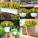 plantes artificielles herbe feuilles vertes modernes décoration intérieure extérieur minimaliste festive couleur rouge orange