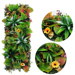 décoration murale plantes artificielles feuilles fleurs diverses couleurs naturel intérieur 25x75cm