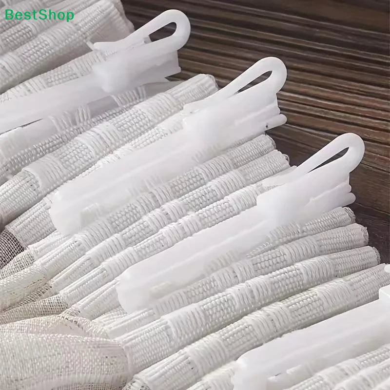 crochets rideaux plissés blancs modernes réglables pliables 50 pièces opaques pliure coton maille tissu
