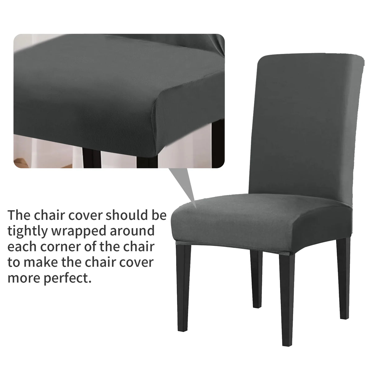 housses chaise gris uni adhésives modernes banquet mariage 4pc 8pc