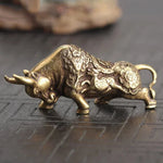 statuette taureau doré bronze sculptures florales traditionnel asiatique décoration intérieure imitations anciennes