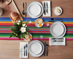 table chemin table lin multicolore rayures jour morts moderne festive