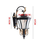 lampe murale classique verre craquelé ampoule led plaque fixation noir détails dorés chambre coucher