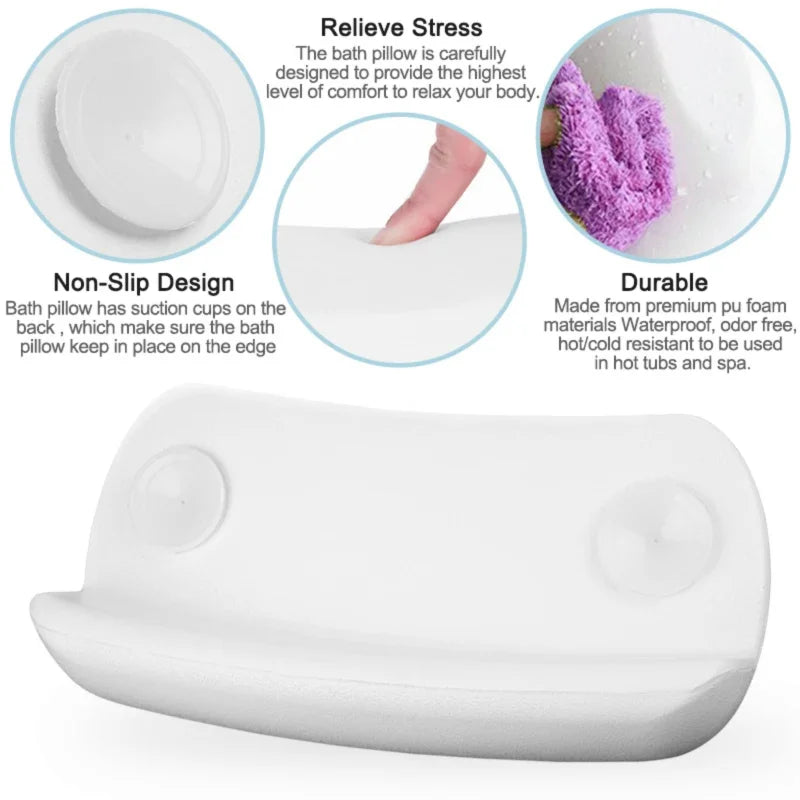 coussin bain blanc doux imperméable ergonomique anti dérapant suction facile nettoyage confortable accessoires bain
