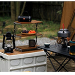 étagère pliable bois brun clair moderne trois niveaux clips fixation multifonctionnelle campingintérieur
