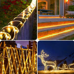 guirlande lumineuse solaire 12m 100 leds multicolore spirale moderneextérieur piquets led autonomes ip55